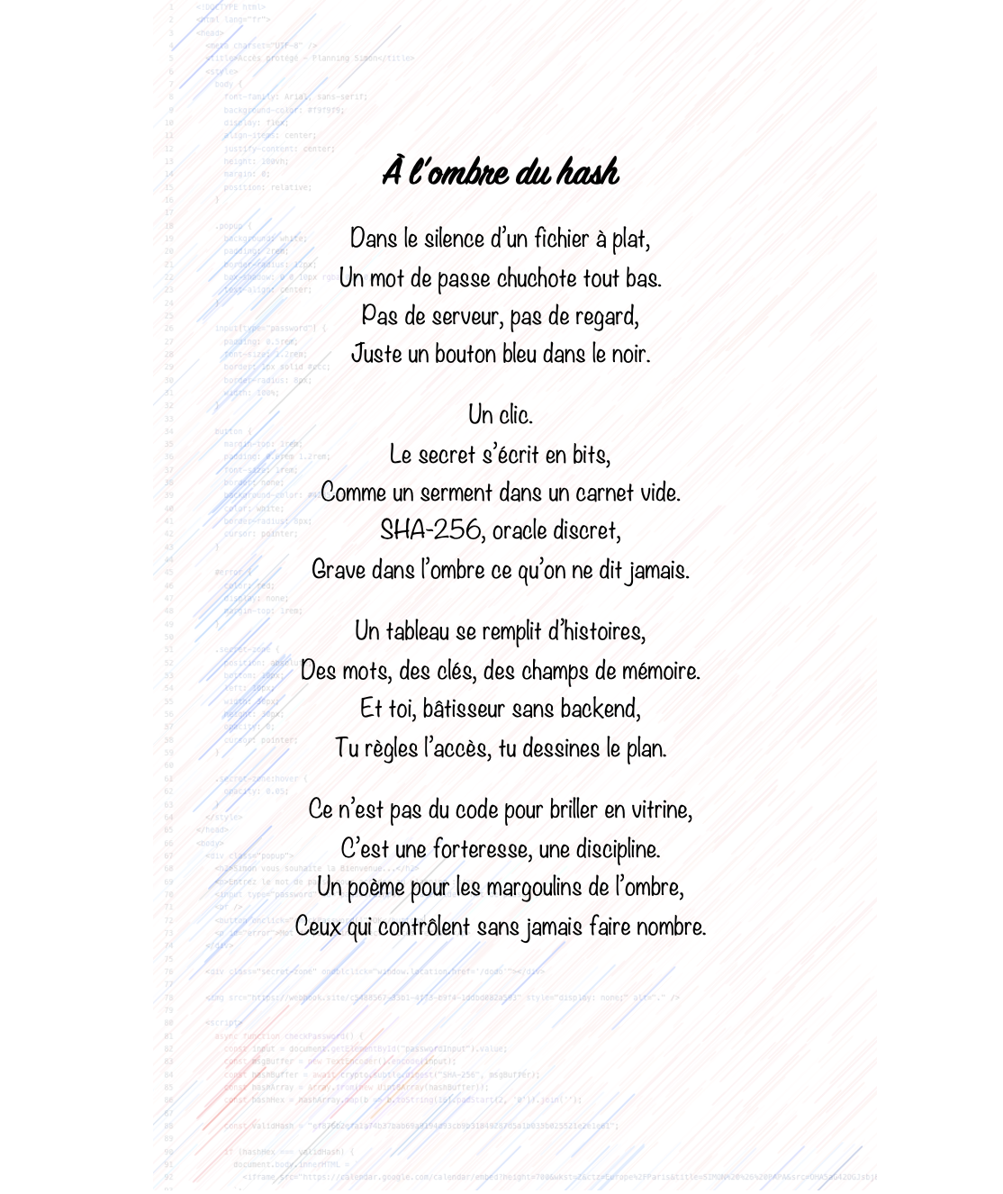 À l’ombre du hash